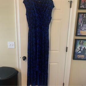 Apt. 9 Blue and Black Patterned Maxi Dress L